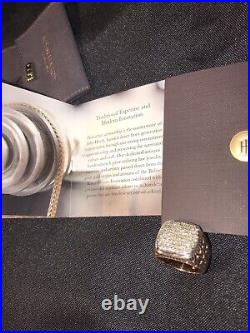 John Hardy Cognac Diamonds Classic Chain Rare Ring Gold Bronze Size 10 Authentic