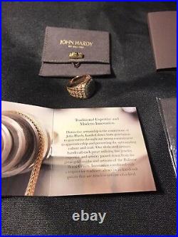 John Hardy Cognac Diamonds Classic Chain Rare Ring Gold Bronze Size 10 Authentic