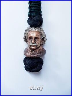 Knife Bead Einstein Bronze Nickel Silver EDC Paracord Lanyard Charm