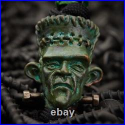 Knife Bead Frankenstein Monster Bronze Nickel Silver EDC Paracord Lanyard Charm