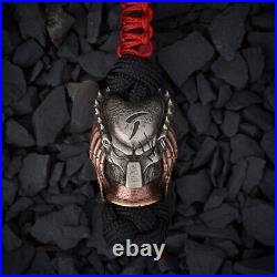 Knife Bead Predator with Mask Nickel Silver Bronze EDC Paracord Lanyard Charm