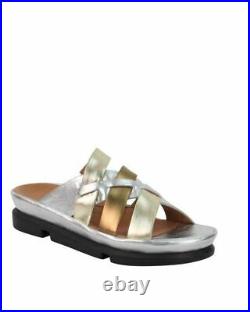 L'Amour Des Pieds Veryl Silver Gold Bronze Open Toe Strap Sandals 7.5, 8.5