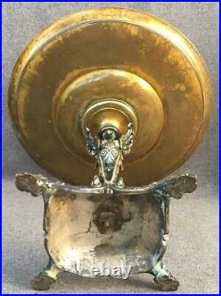 Large antique french 1880 Empire style bowl trophy bronze silvered griffin 8lb