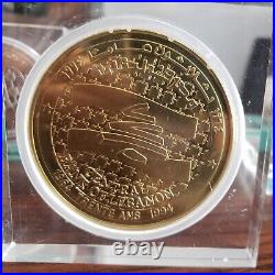 Lebanon Liban BDL 30TH ANN. LARGE Comm. Silver Bronze Gold PLATED 3 Coins Medal