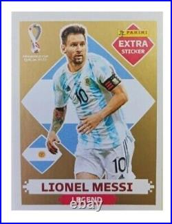 Lionel Messi x 4 GOLD SILVER BRONZE BASE Sticker EXTRA Panini Argentina Qatar 22