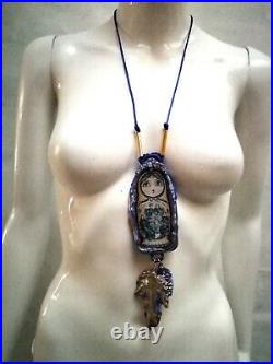 Lucky talisman matrioska doll russian ethnic art jewelry amulet pendant necklace