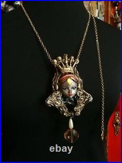 Luxury jewelry simulated pearl gold silver no precious stones doll ooak necklace