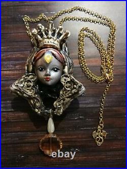 Luxury jewelry simulated pearl gold silver no precious stones doll ooak necklace