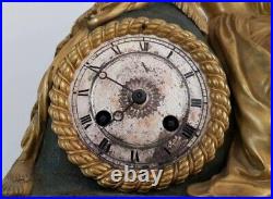 MEDAILLE D, ARGENT 1823 Pons FRANCH ORMOLU GILT BRONZE MANTEL CLOCK SIGNET