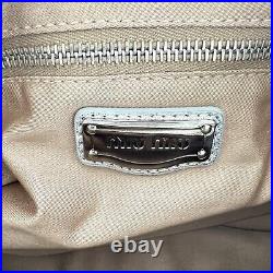 MIU MIU Coffer Metallic Silver Gold Bronze Leather Patchwork Shoulder Bag Tote