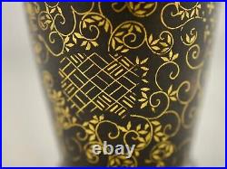 Meiji Japanese Komai-type mixed metal gold & silver patterned bronze vase