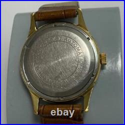 Men's wristwatch Poljot de luxe white automatic watch USSR with gold-plated case