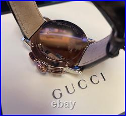 Mens Genuine Gucci G-chrono XL YA101202 Swiss Designer Watch Copper Leather