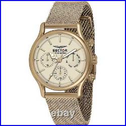 Mens Wristwatch SECTOR 660 R3253517015 Multifunction Steel Mesh Bronze Beige