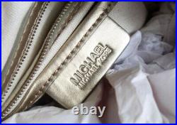 Michael Kors Genuine Leather Bronze Astor Metallic Lg. Satchel New Condition