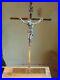 Mid Century Modern 16 Crucifix Gold Gilt Bronze & Sterling Silver Mixed Metal