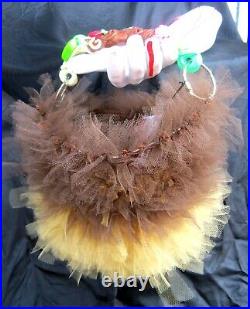 Mini bag hand handle handbag weeding party vintage fashion brand faux fur brown