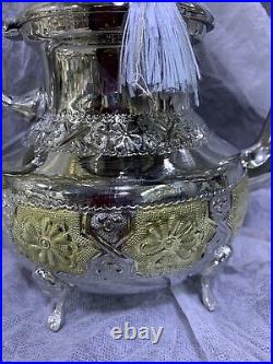 Moroccan Handmade TeaPot Silver And Gold X Large NEW