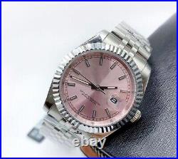 Msg For Pictures-two Tone Date Watch Roman Numerals Automatic Waterproof Inc Box