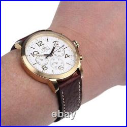 NEW Tommy Hilfiger JAKE TH1791231 GOLD/WHITE/BROWN LEATHER 46mm Mens Watch
