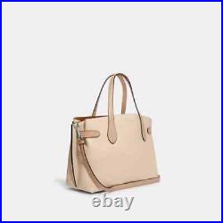 NWT Coach CH536 Hanna Carryall Pebble Leather Silver/Ivory Multi $550