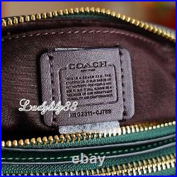 NWT Coach CJ789 CJ790 Double Zip Crossbody in Refine Pebble Leather Clutch $350