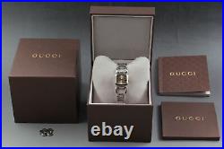 Near MINT / Full Set GUCCI YA125507 125.5 Brown Dial Quartz Ladies Watch