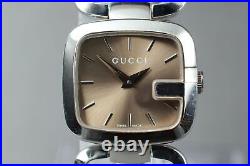 Near MINT / Full Set GUCCI YA125507 125.5 Brown Dial Quartz Ladies Watch