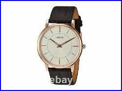 New Bulova Mens Modern Rose Gold Slim Brown Leather 97a126 Watch Rrp £259