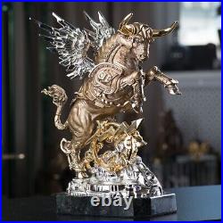 Original Bronze Statue Sculpture Golden Taurus Signed Jewelry processing