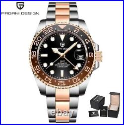 Pagani Design Men's Watch GMT Root beer two tone rose gold NH34