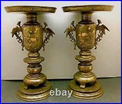 Pair of Japanese Meiji Mix-metal Bronze Usubatas