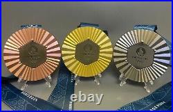 Paris Olympic Gold /Silver /Bronze Medals Ribbons & Display Stand Exact Replica