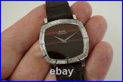 Piaget 18k White Gold Watch Ref. 12427 Tigers Eye Stone Dial Dates 1970's