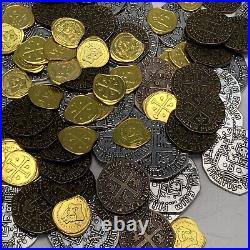 Pirate Coins 51 Bronze, Silver & Gold Treasure Coin Set Metal Replica Span