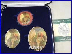 Pissarro Oval Color State Art Medals set Gold (1oz), Silver & Bronze +Box +COA