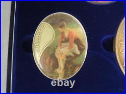 Pissarro Oval Color State Art Medals set Gold (1oz), Silver & Bronze +Box +COA