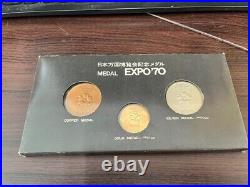 Rare 70expo Japan World Exposition Gold silver bronze medal Coin from Japan