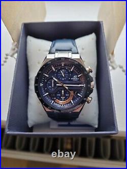 Rare Casio Edifice Solar Power Leather Strap Chronograph Watch Eqs-920bl-2avuef