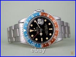 Rolex GMT Master 1675 Gilt Vintage Mens Wrist Watch