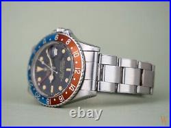 Rolex GMT Master 1675 Gilt Vintage Mens Wrist Watch