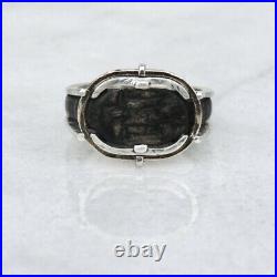 Roman Intaglio Bronze Ring set in Sterling Silver and 10kt gold outer armor rin