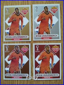 Ryan Gravenberch Extra Stickers Lot Gold+ Silver+ Bronze+ Red Qatar 2022 Panini