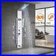 Silver LED Shower Panel Column Waterfall 5-Modes Body Jets Shower Mixer Taps Set