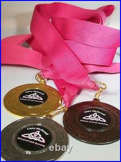 Sports Day Medal Personalised School Club Gold, Silver or Bronze & Ribbon