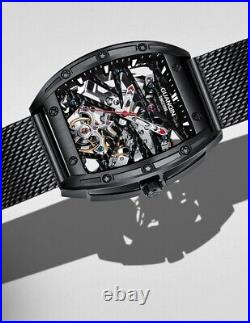 Square Luxury Watch Men's Transparent Full Hollow Design Waterproof Wristwatch