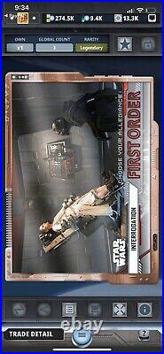 Star Wars Card Trader Gilded Chrome Perspectives Rey And Kylo Gilded Bronze 3cc
