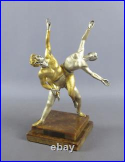 Statue Bronze Giuseppe Vasari Couple Dancing Sculpture Silver Gold Vintage