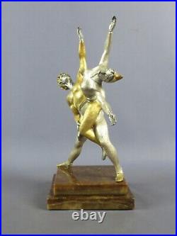 Statue Bronze Giuseppe Vasari Couple Dancing Sculpture Silver Gold Vintage