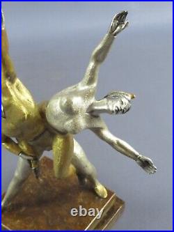 Statue Bronze Giuseppe Vasari Couple Dancing Sculpture Silver Gold Vintage